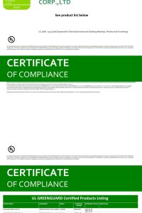 GreenGuard Certification Gold Level