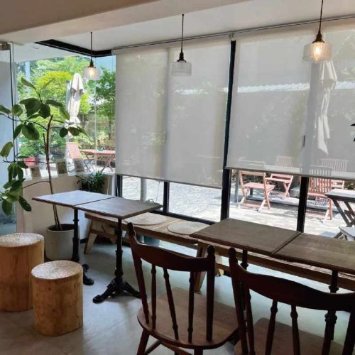 roller shade inside mount - cafe