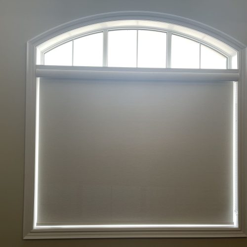 roller shade inside mount - shaped window