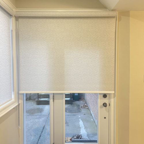 roller shade outside mount - glass door