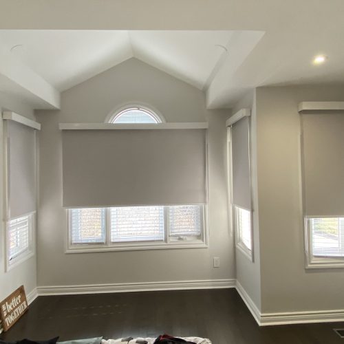 roller shade outside mount - living room